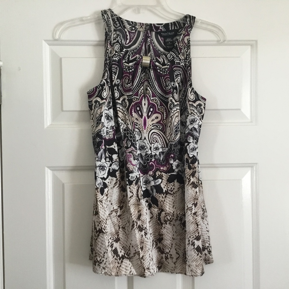 NWT $94 WHBM Metamorphosis silk shell 0 XS